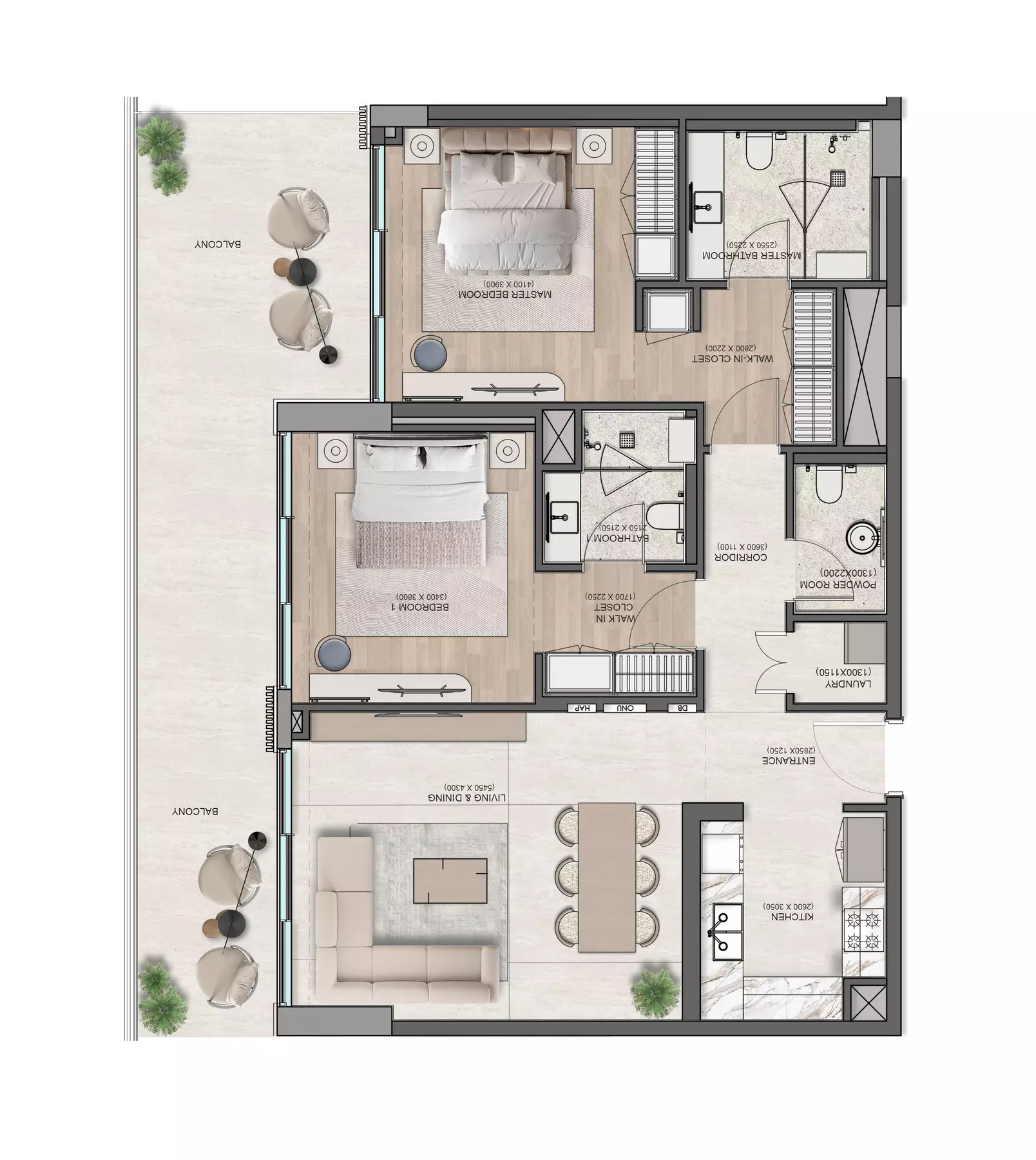 typeSize floor plan for Flora Isle