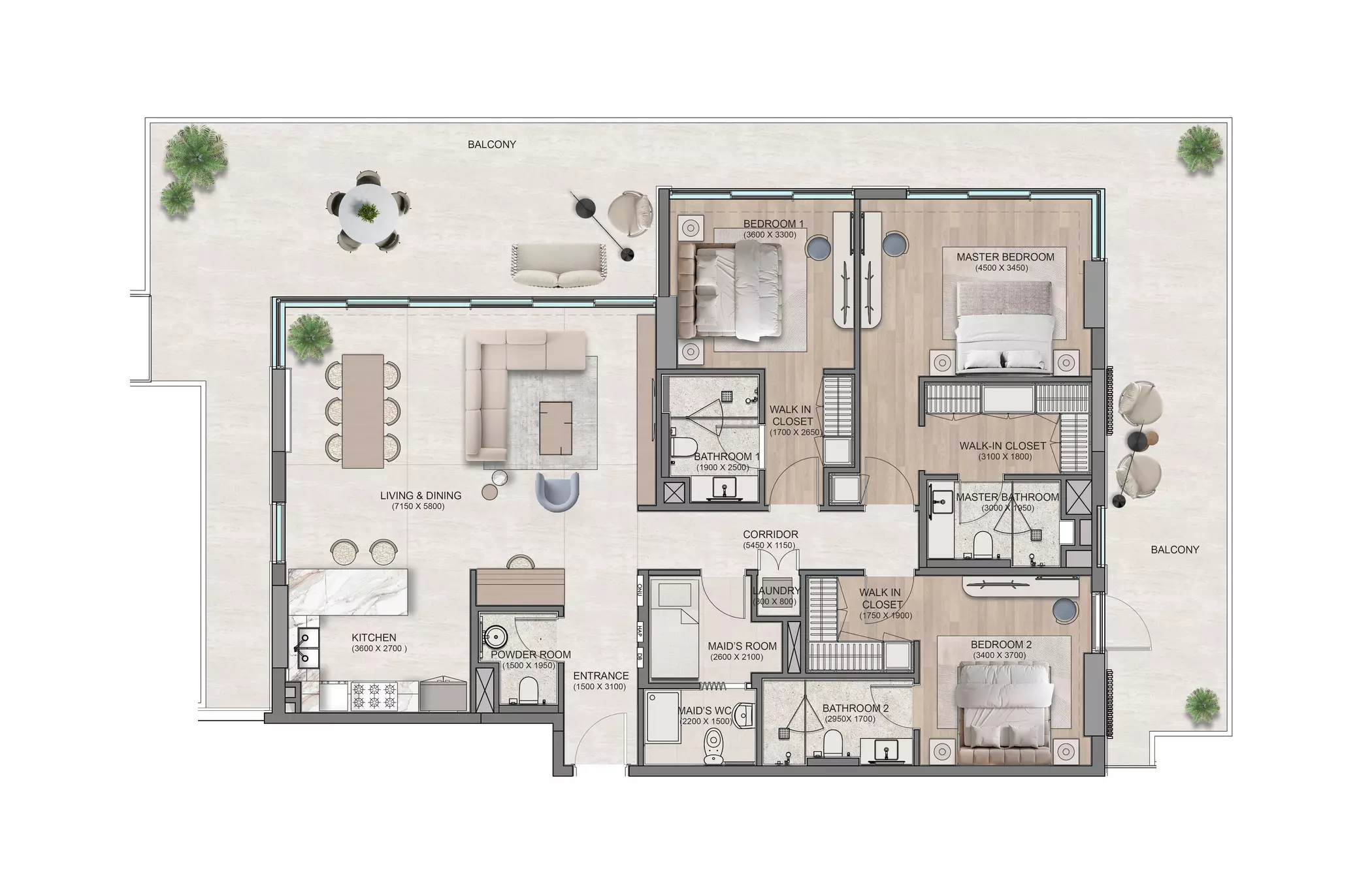 typeSize floor plan for Flora Isle