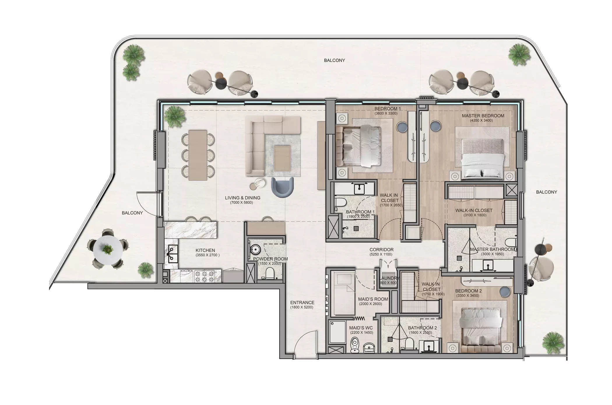 typeSize floor plan for Flora Isle