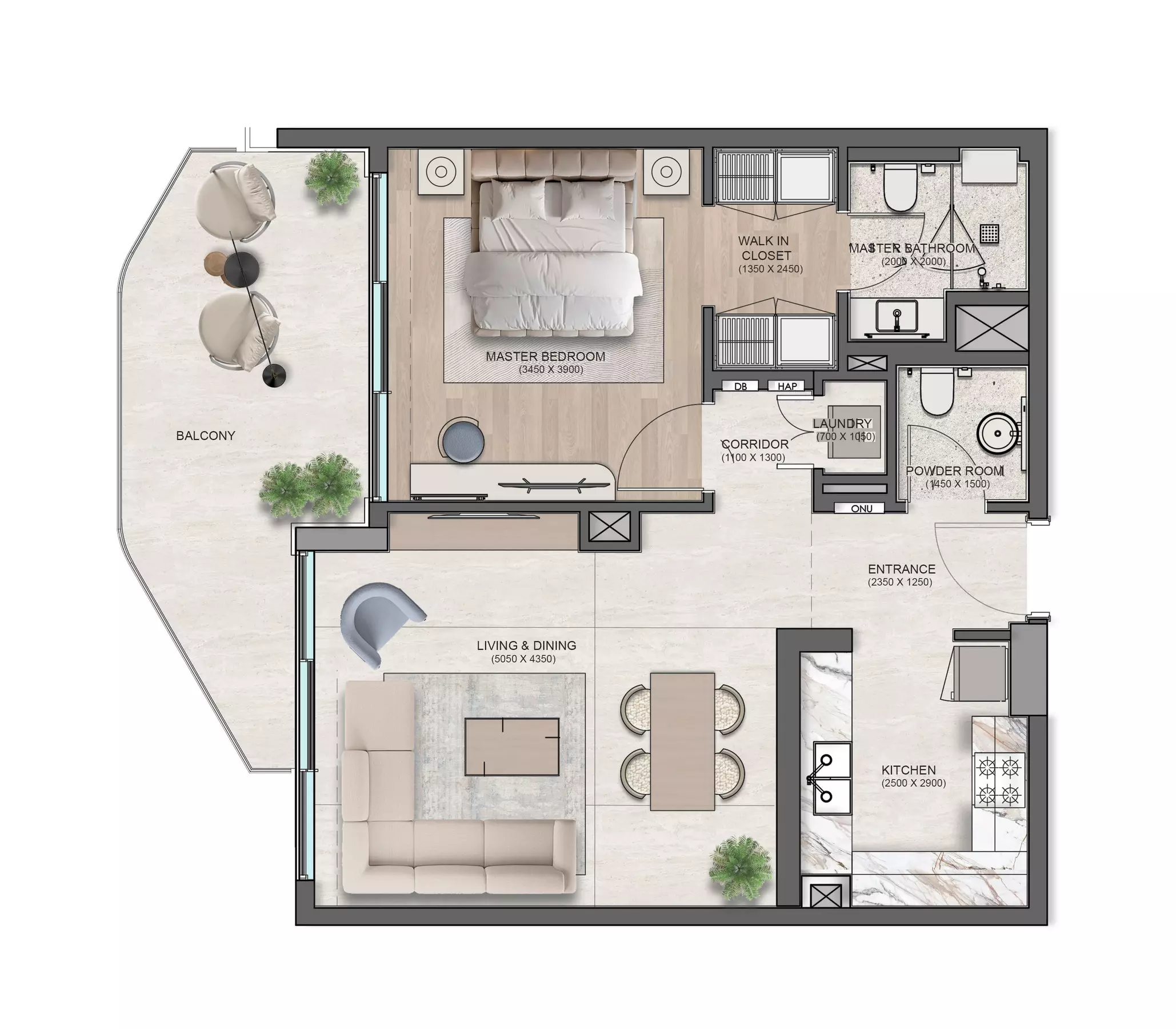 typeSize floor plan for Flora Isle