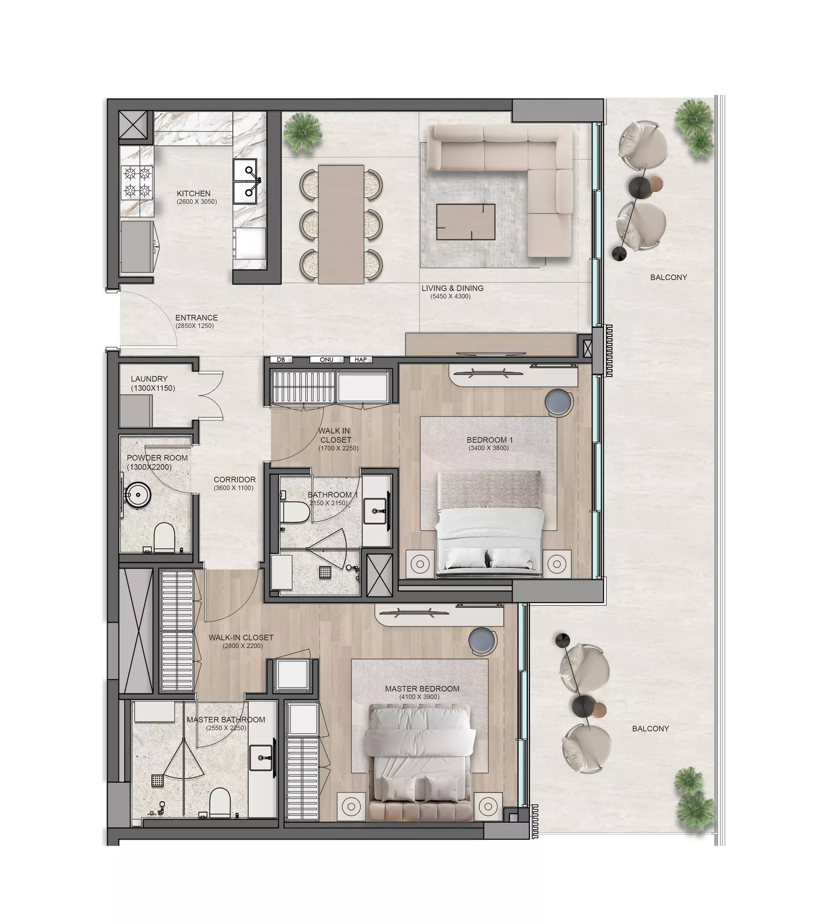 typeSize floor plan for Flora Isle