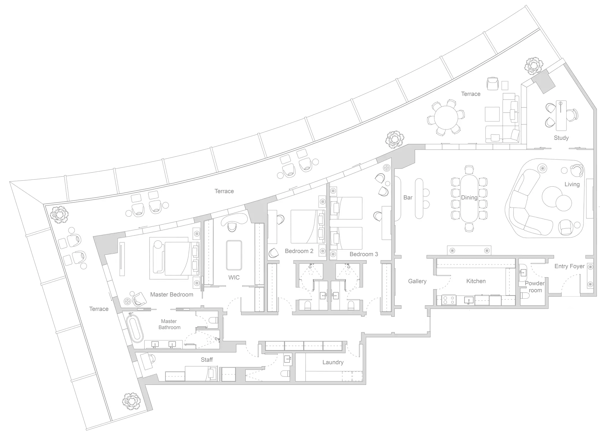 typeSize floor plan for Four Seasons Private Residences at DIFC