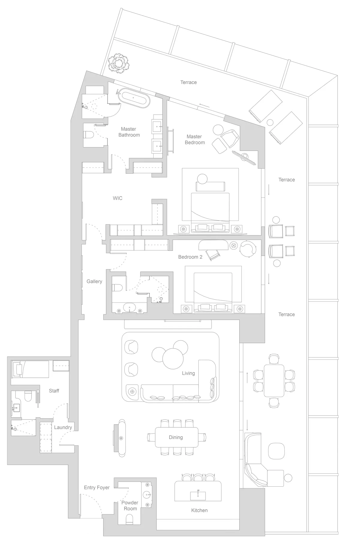 typeSize floor plan for Four Seasons Private Residences at DIFC