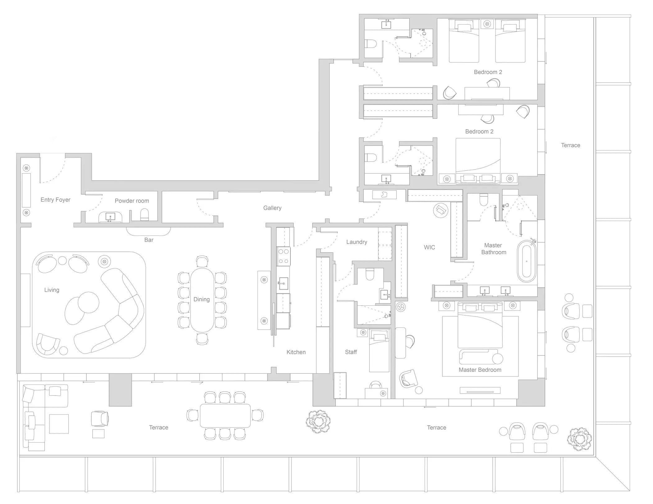 typeSize floor plan for Four Seasons Private Residences at DIFC