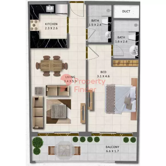 typeSize floor plan for Gardenia Livings