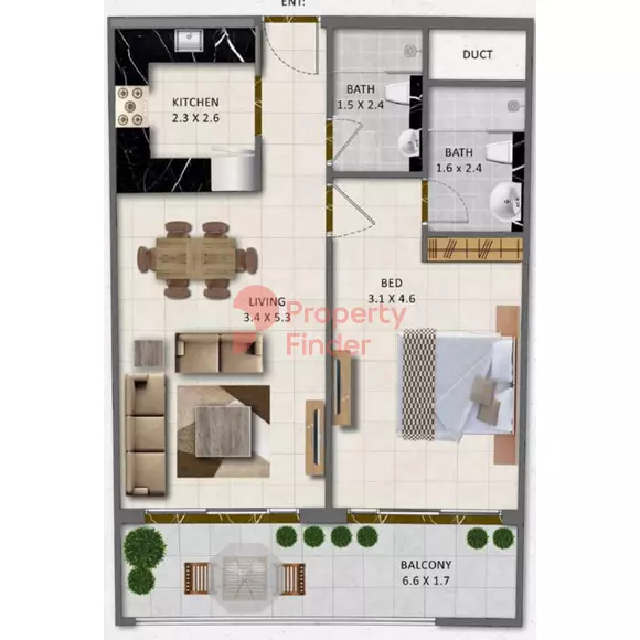 typeSize floor plan for Gardenia Livings