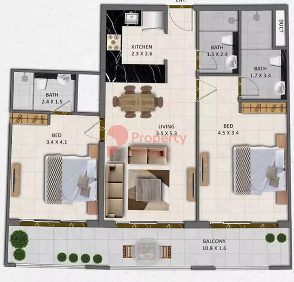 typeSize floor plan for Gardenia Livings