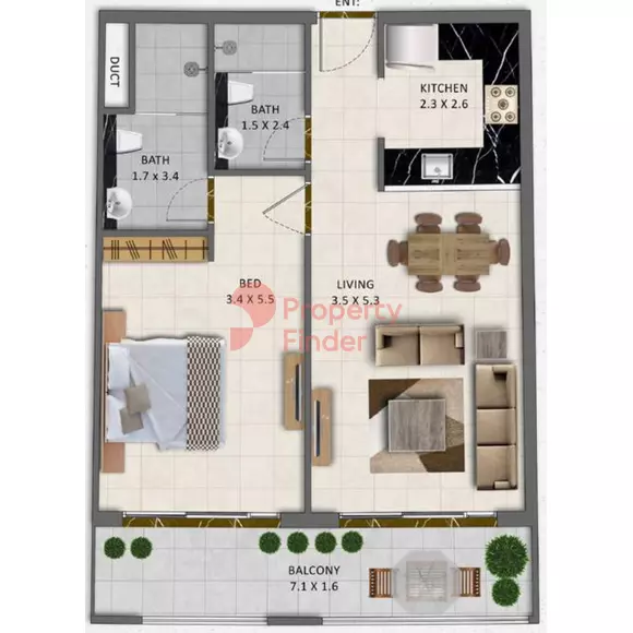 typeSize floor plan for Gardenia Livings