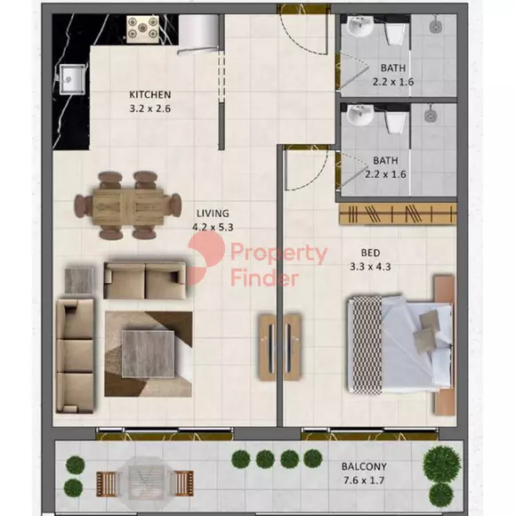 typeSize floor plan for Gardenia Livings