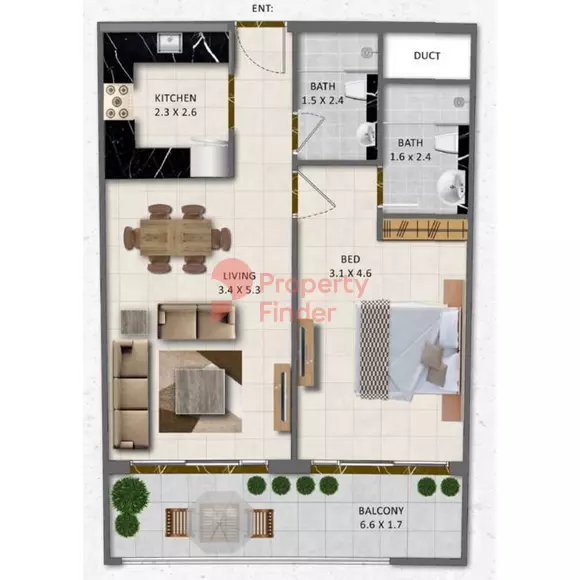 typeSize floor plan for Gardenia Livings