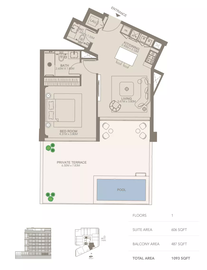typeSize floor plan for Golf Grove
