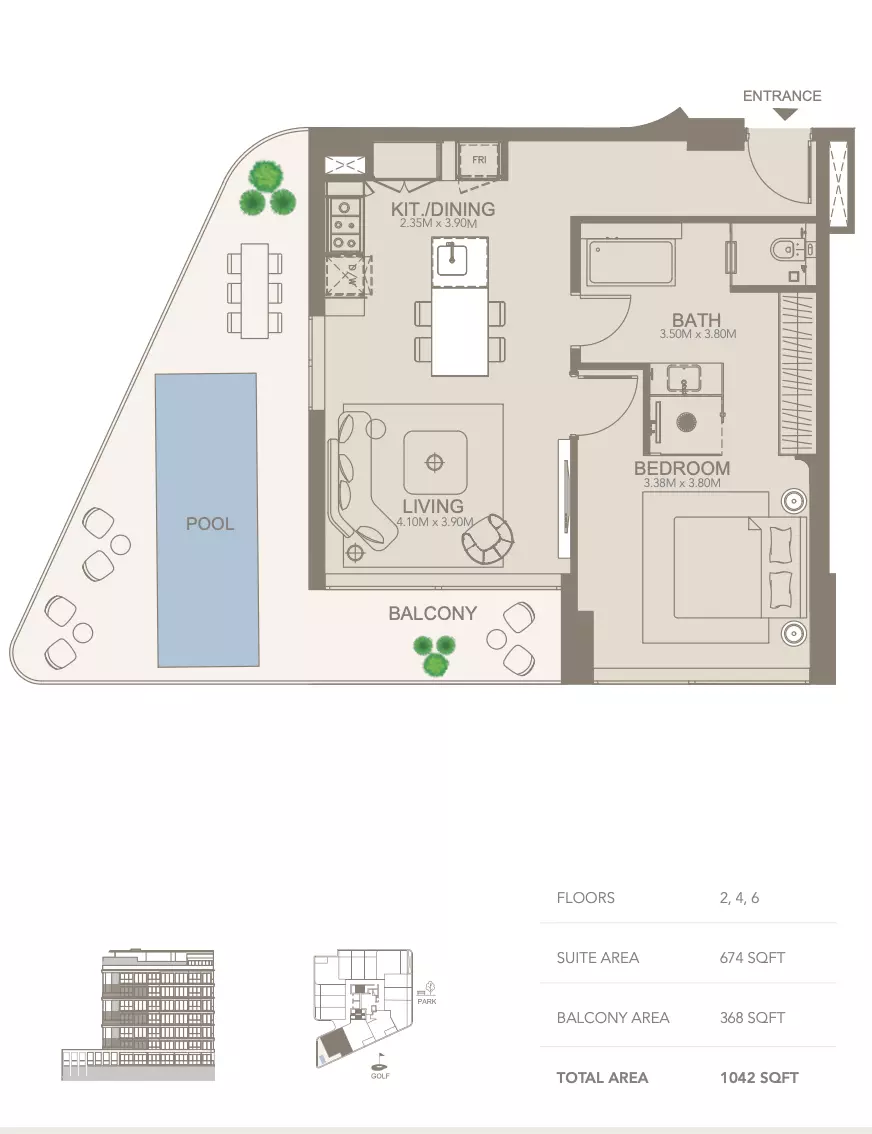 typeSize floor plan for Golf Grove