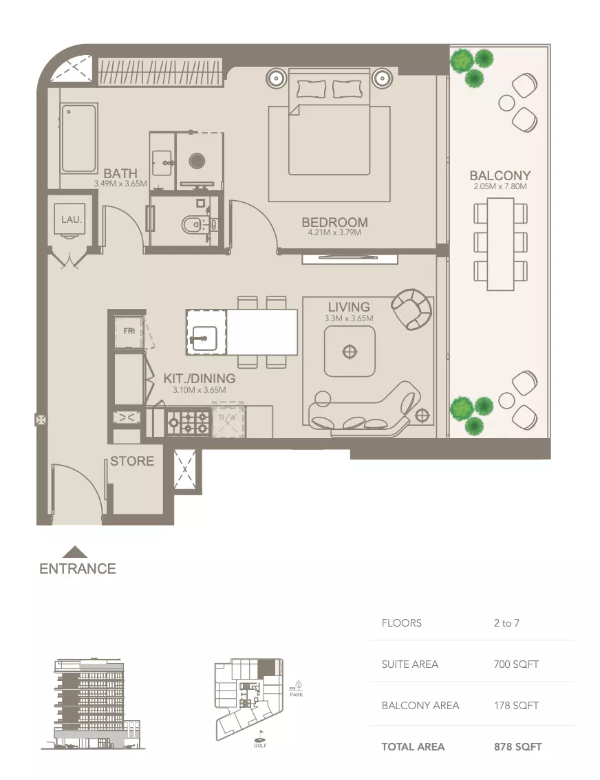 typeSize floor plan for Golf Grove