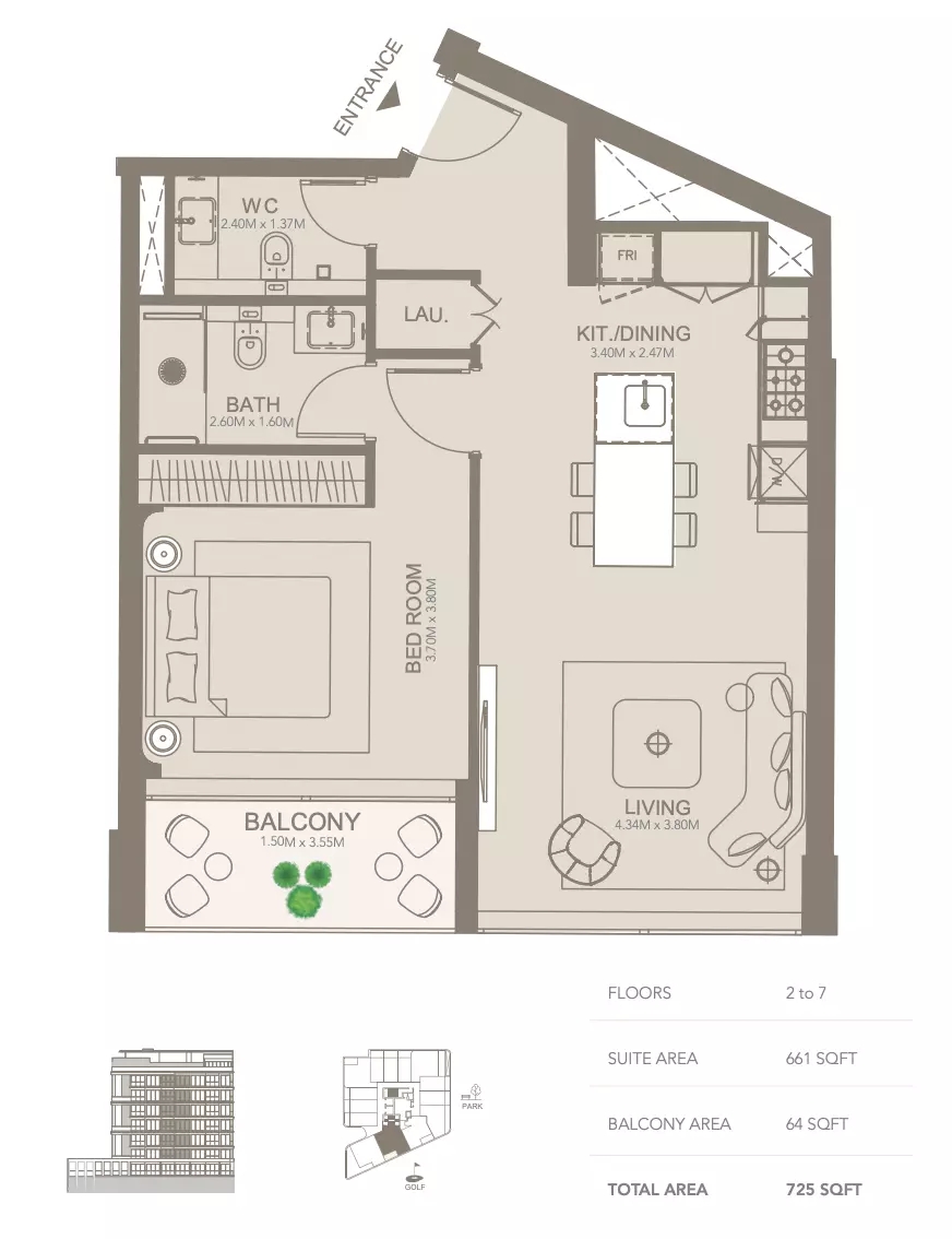 typeSize floor plan for Golf Grove
