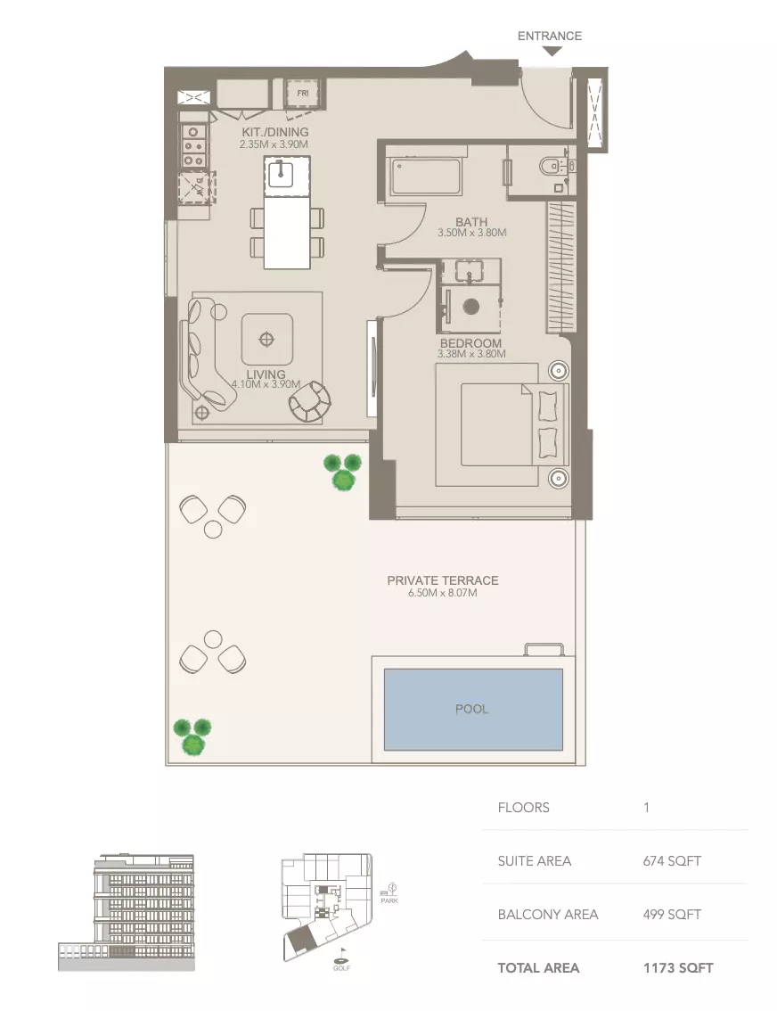 typeSize floor plan for Golf Grove