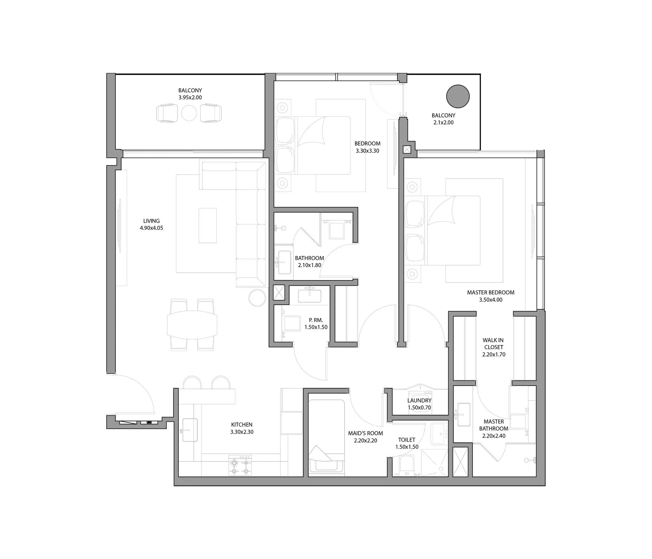 typeSize floor plan for Haven Bay By Metac