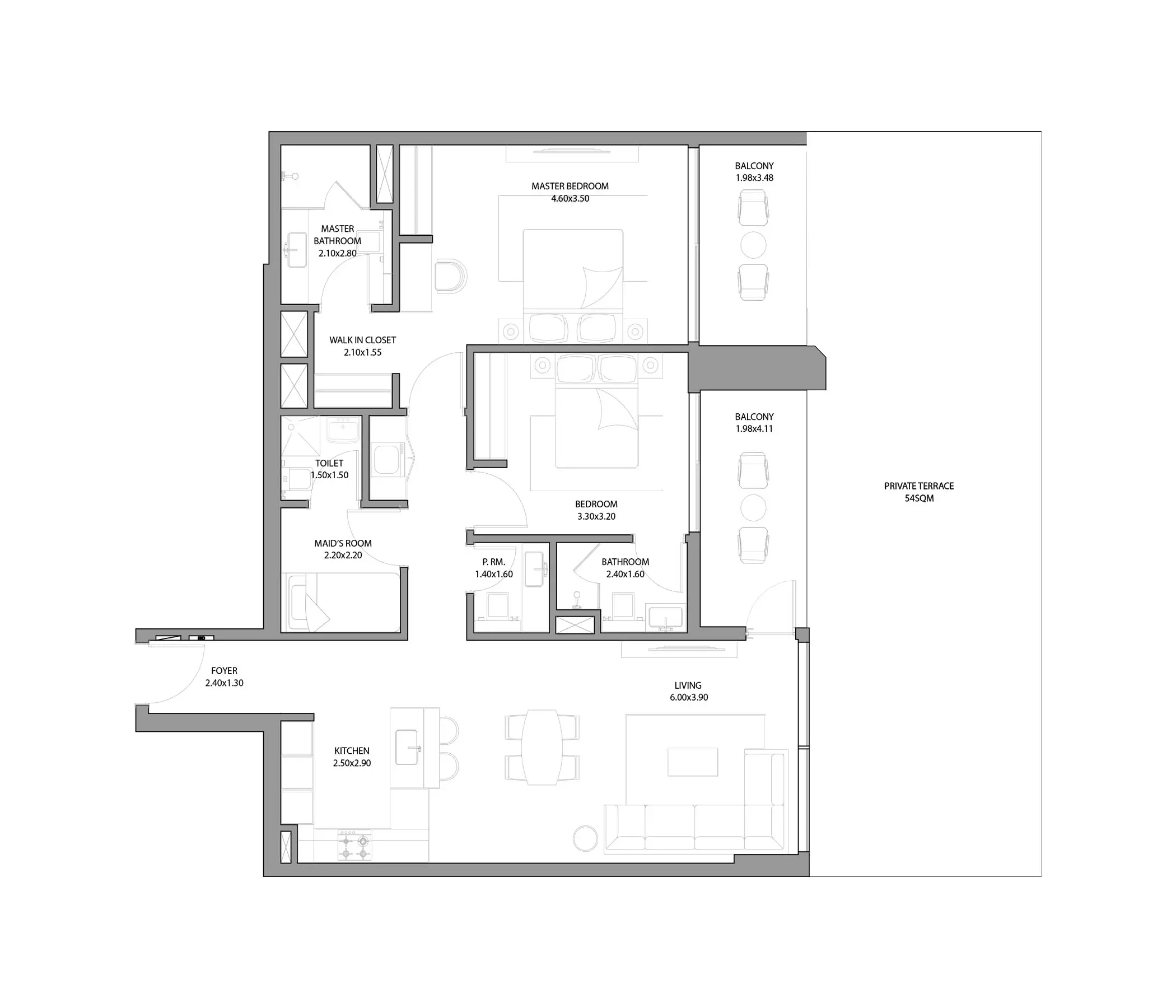 typeSize floor plan for Haven Bay By Metac