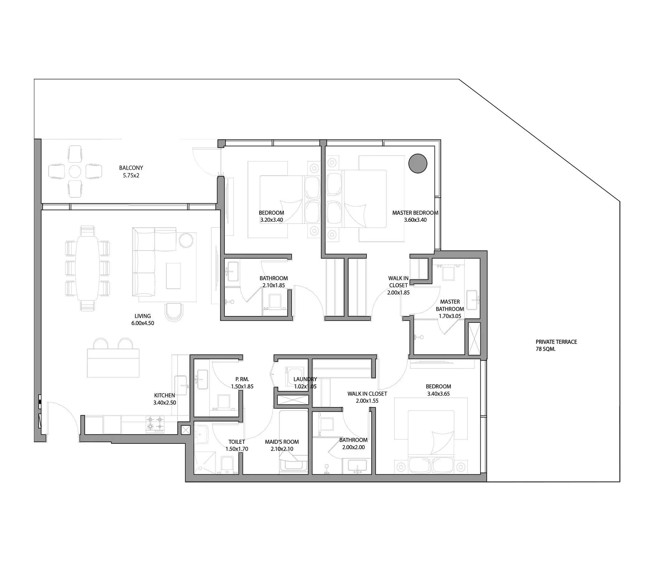 typeSize floor plan for Haven Bay By Metac