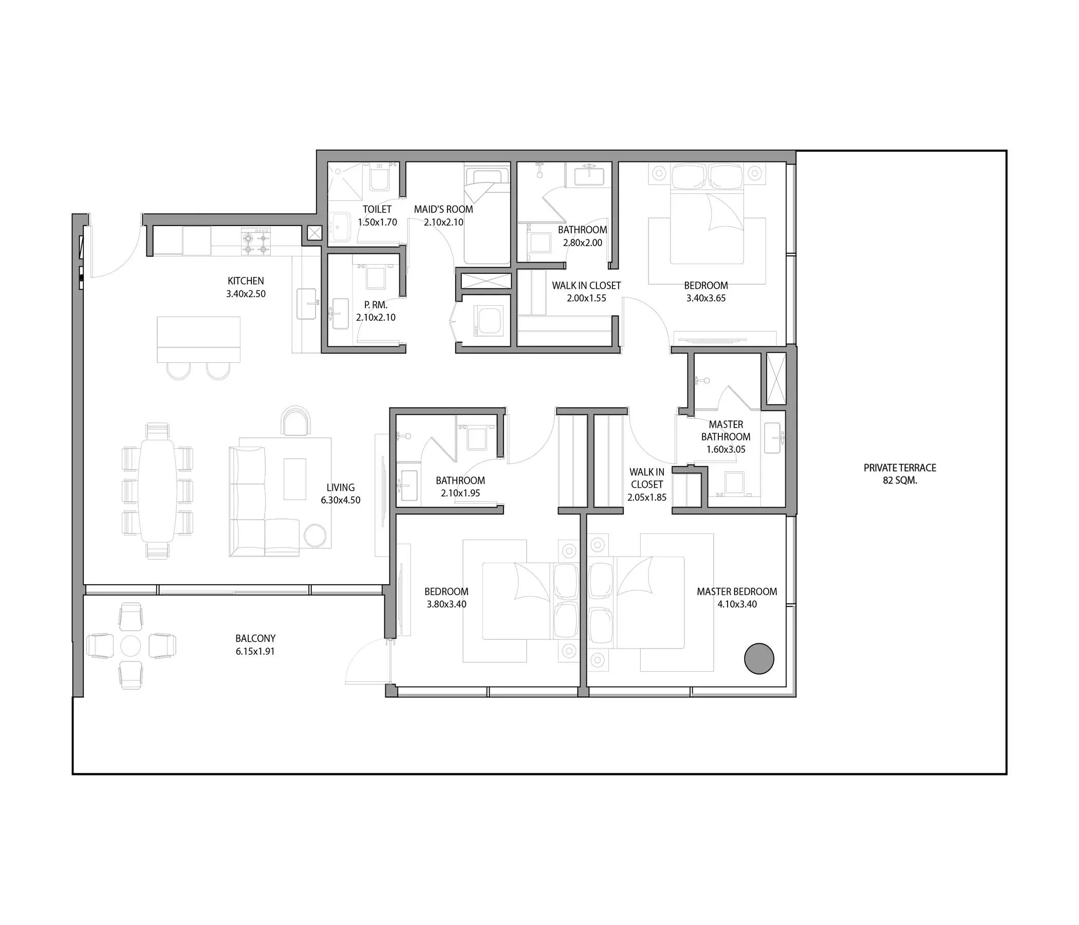 typeSize floor plan for Haven Bay By Metac