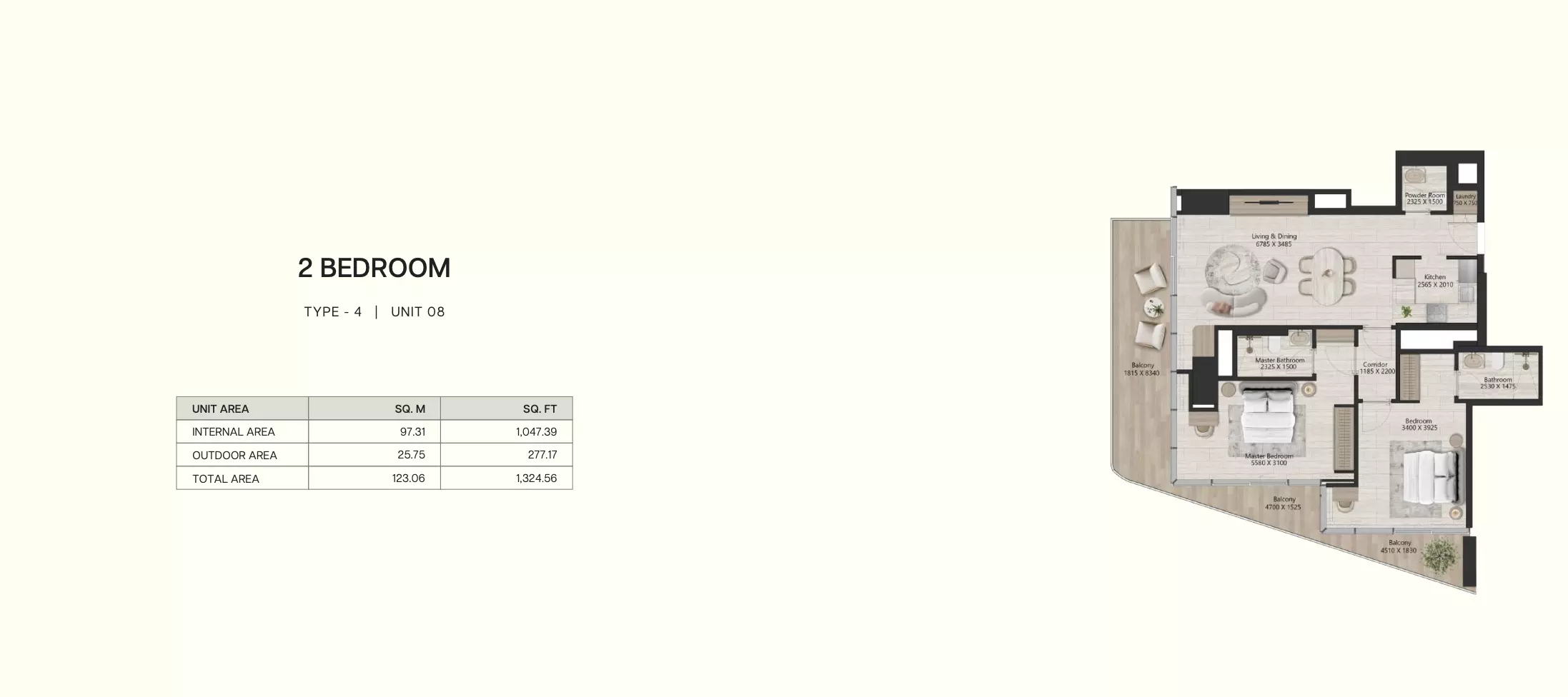 typeSize floor plan for IL VENTO