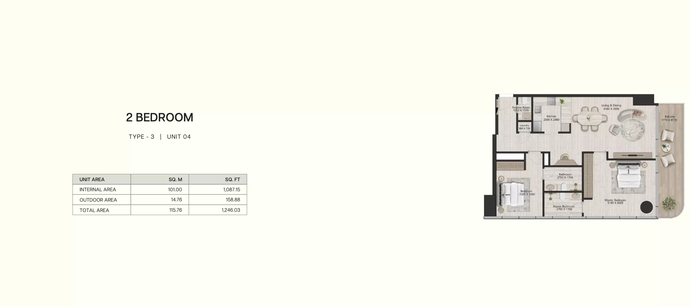 typeSize floor plan for IL VENTO