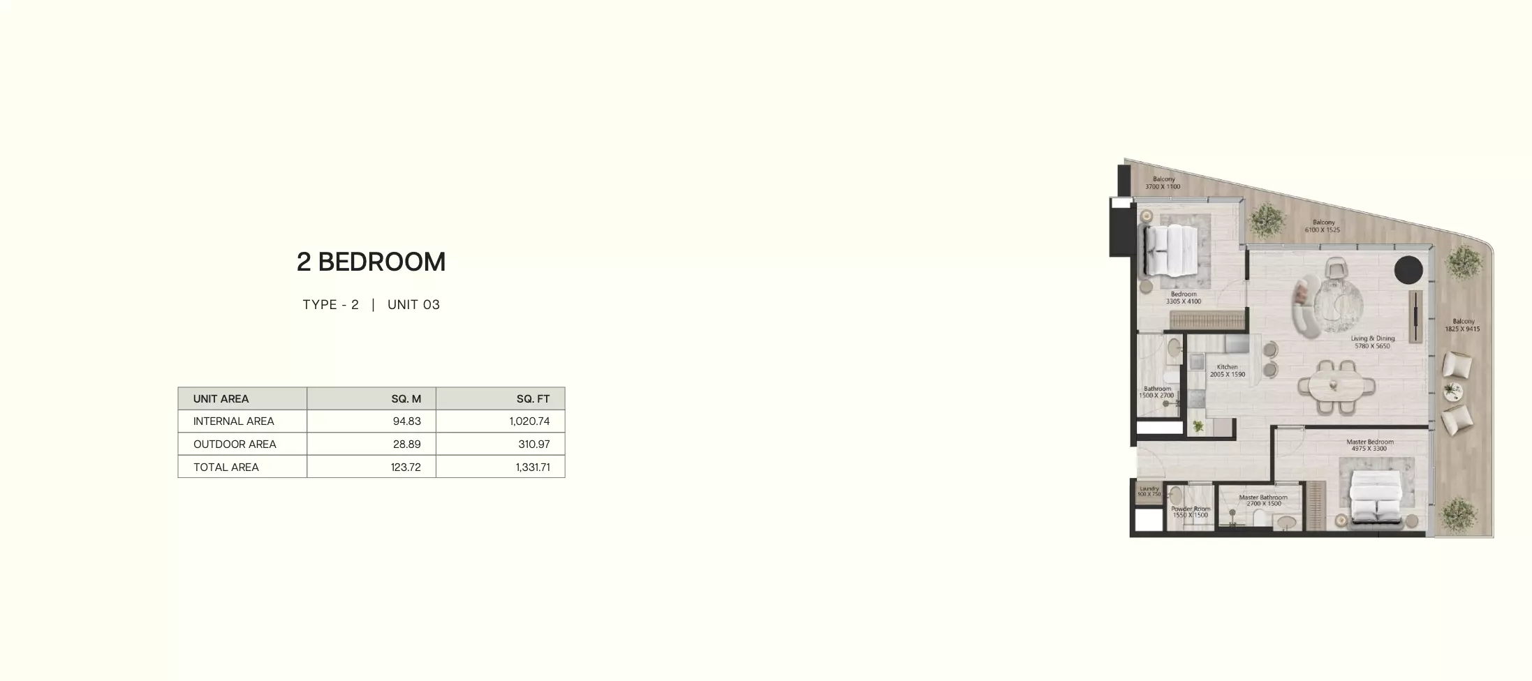 typeSize floor plan for IL VENTO