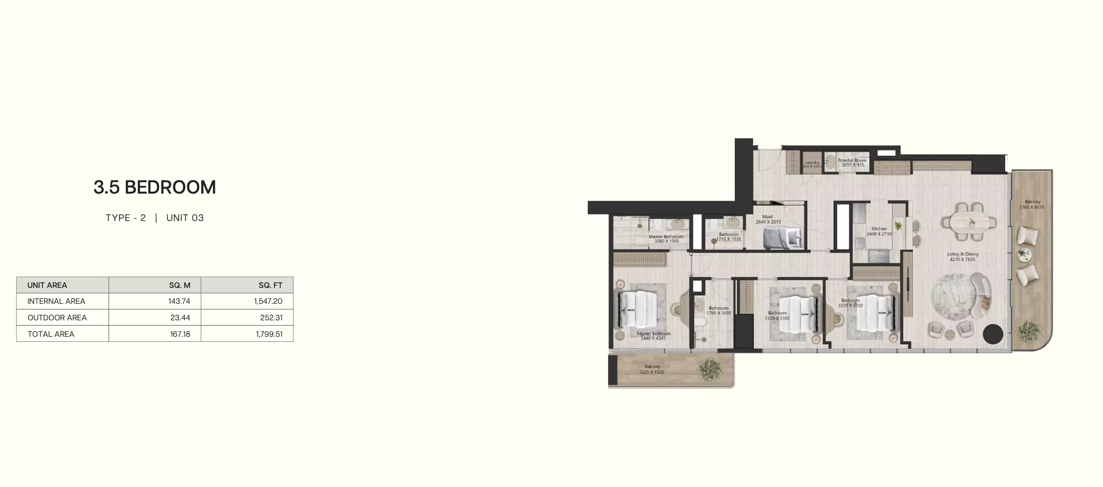 typeSize floor plan for IL VENTO