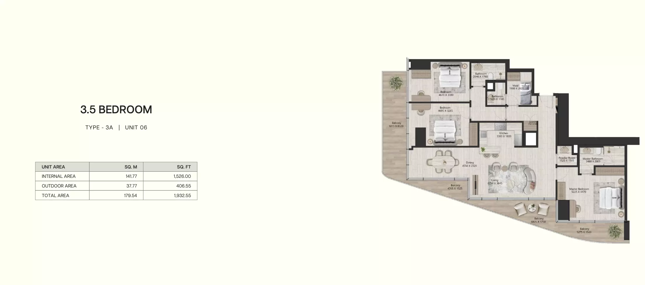 typeSize floor plan for IL VENTO