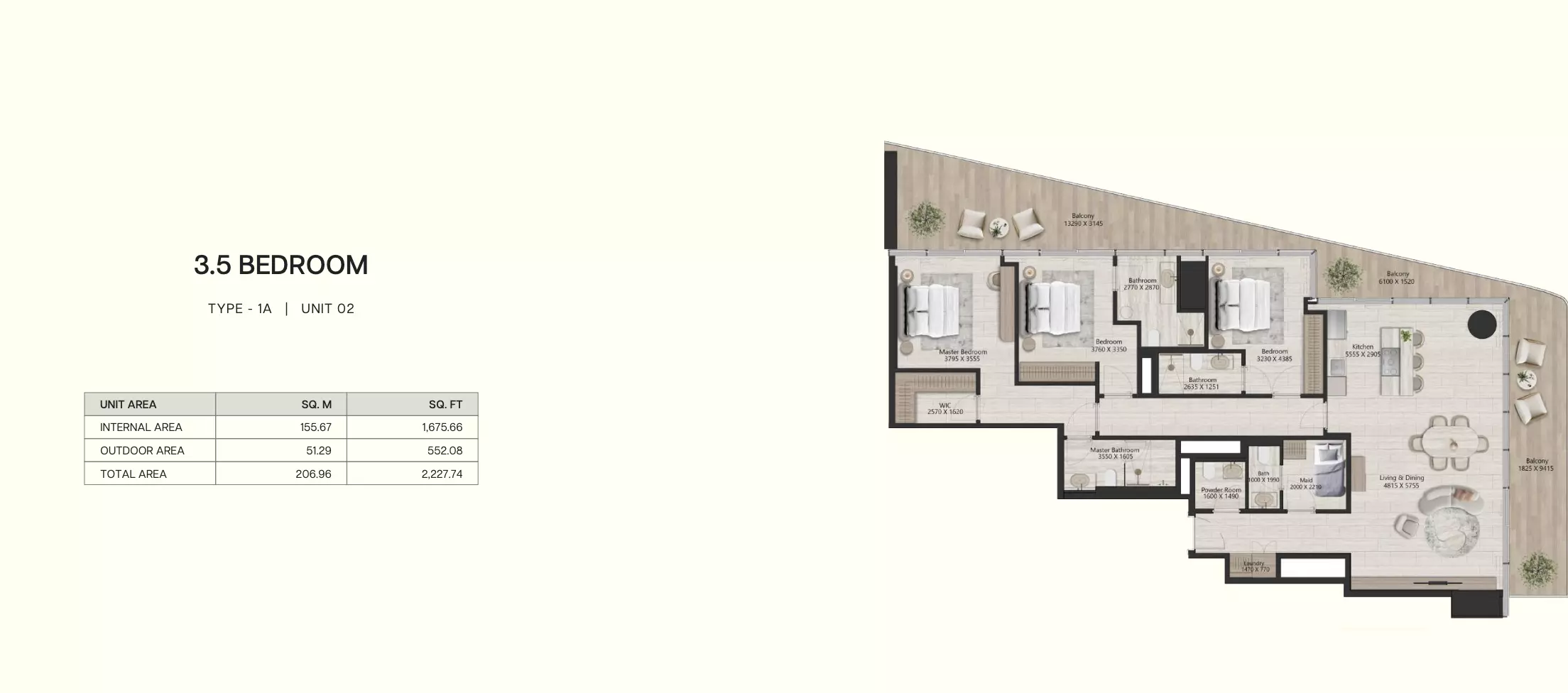 typeSize floor plan for IL VENTO
