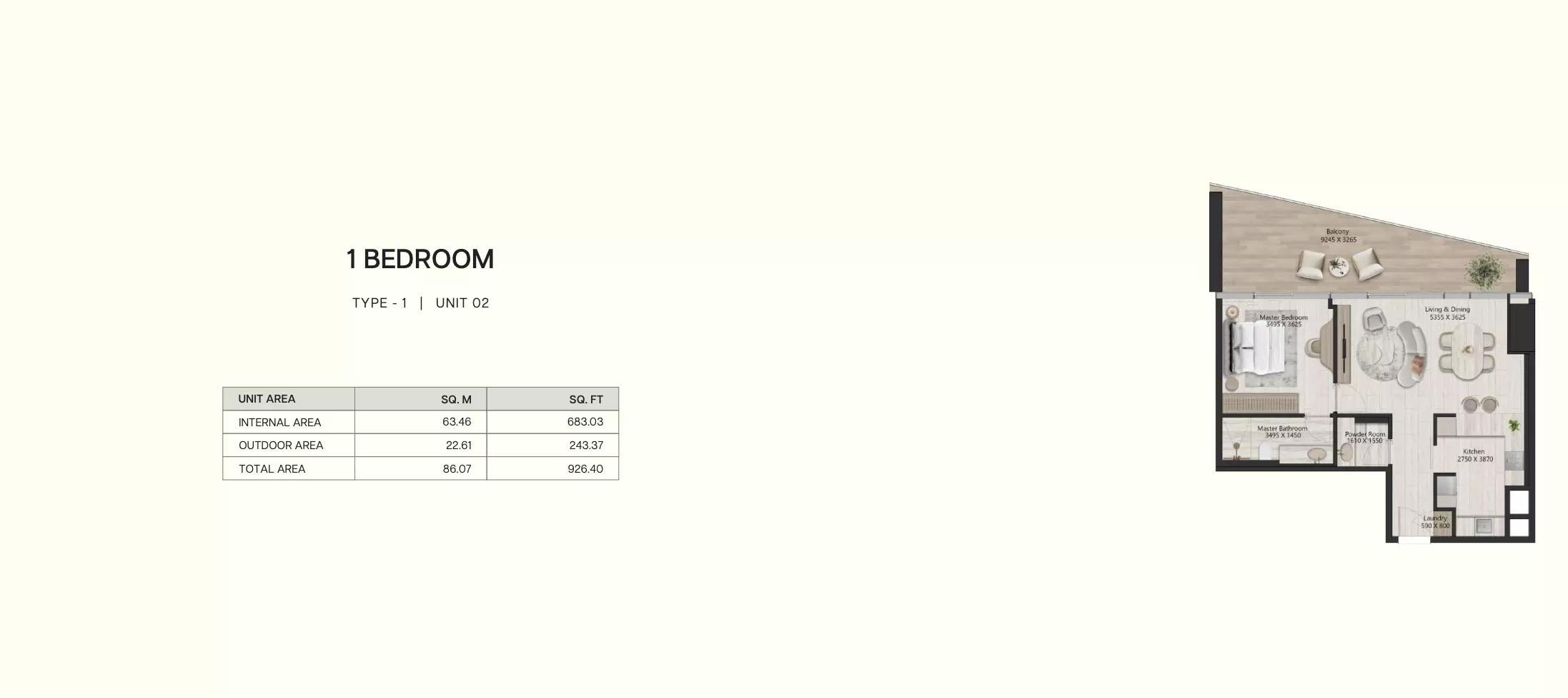 typeSize floor plan for IL VENTO