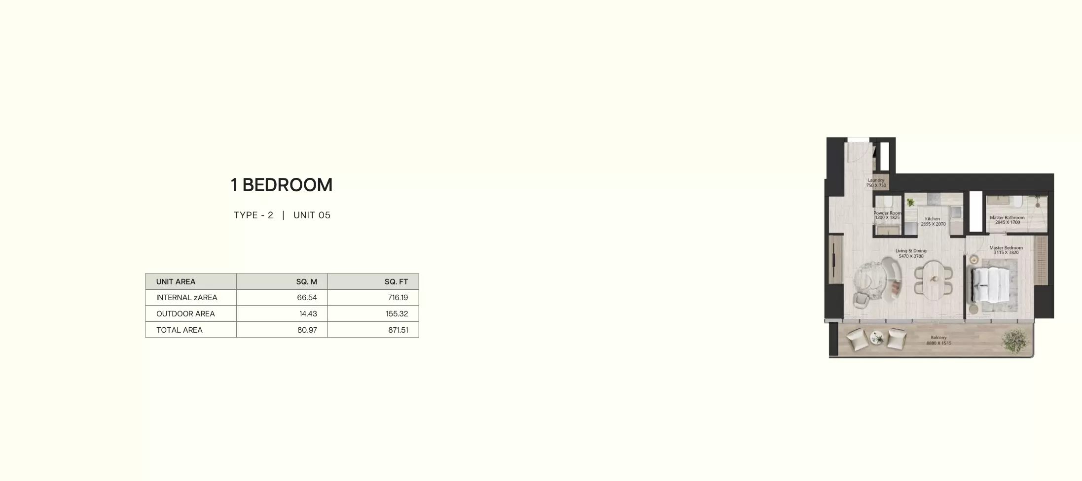 typeSize floor plan for IL VENTO