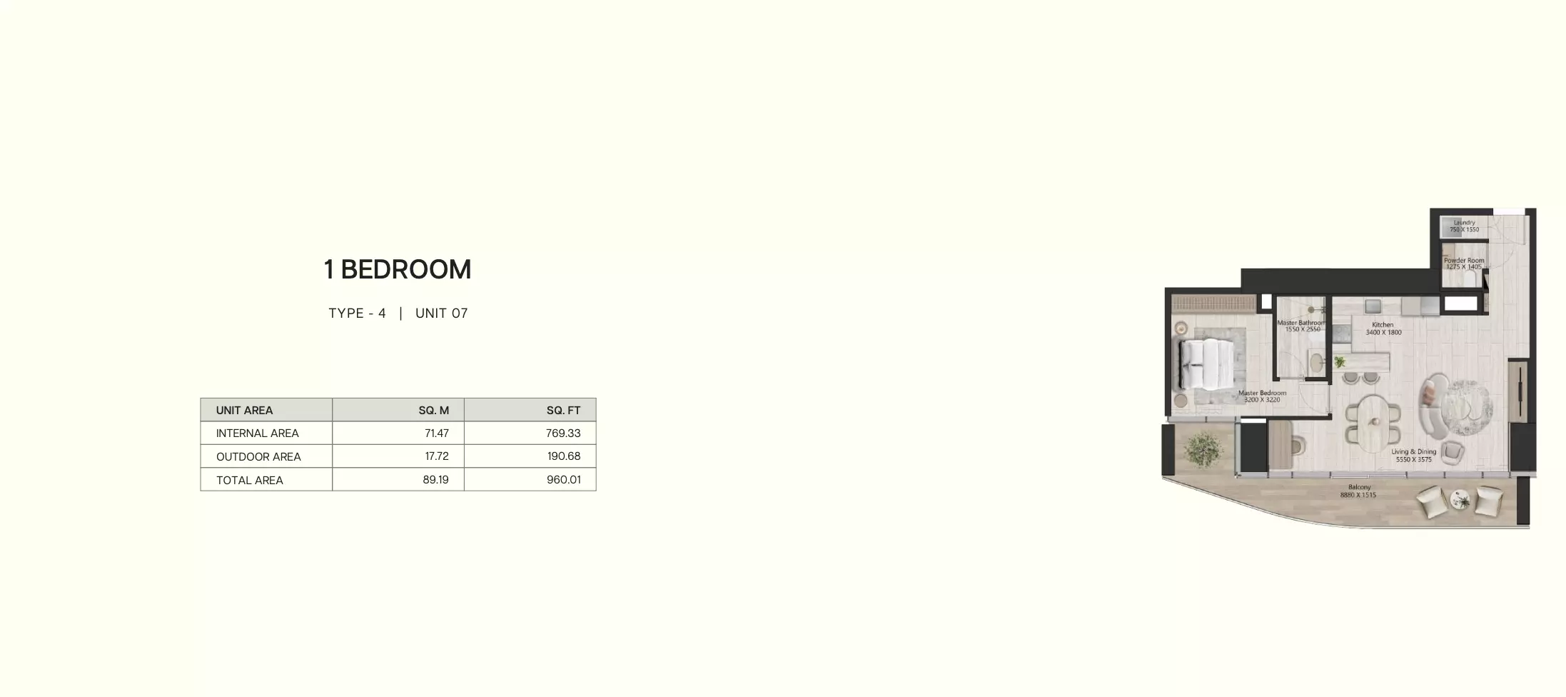 typeSize floor plan for IL VENTO