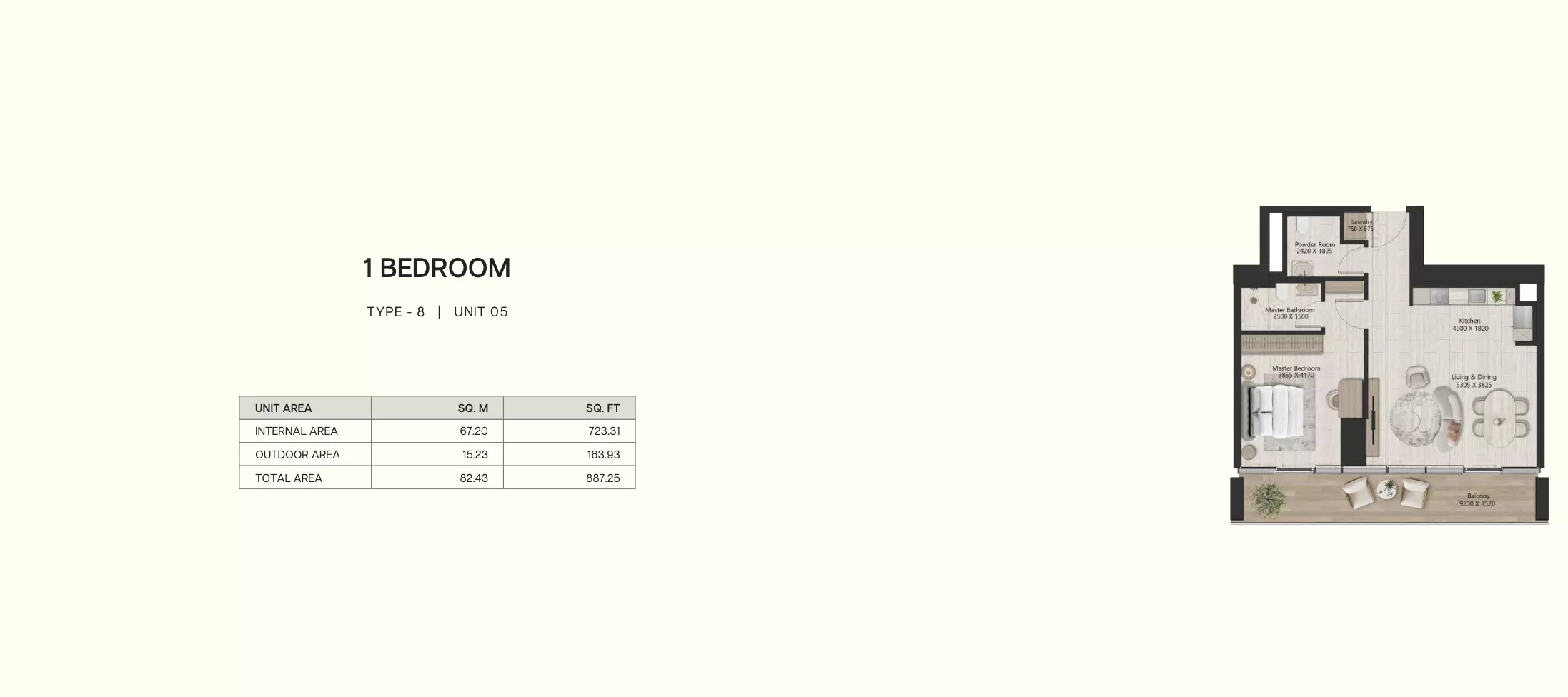 typeSize floor plan for IL VENTO