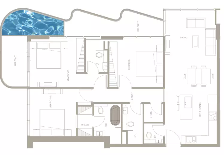 typeSize floor plan for Iluka
