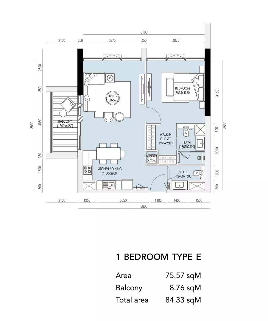 typeSize floor plan for Imperial Residence