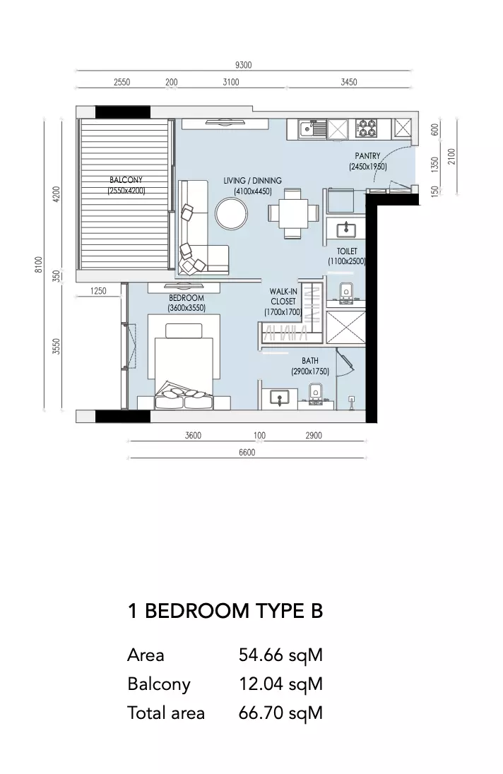 typeSize floor plan for Imperial Residence