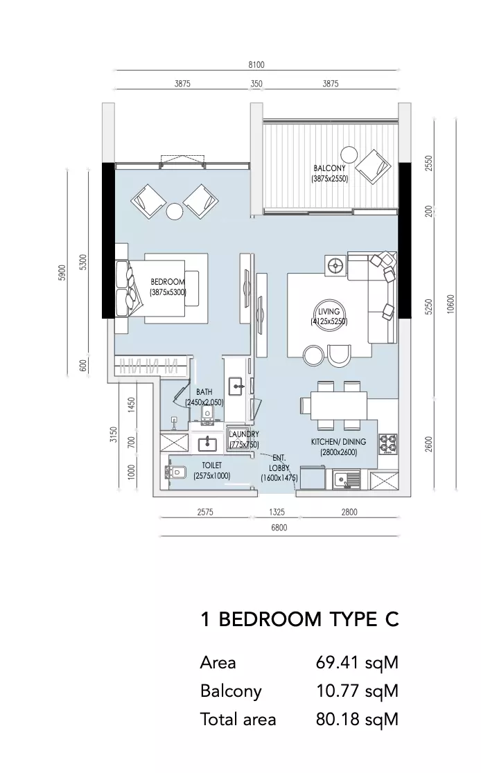 typeSize floor plan for Imperial Residence