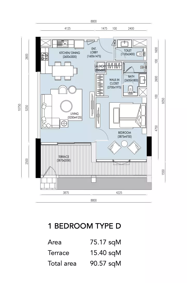 typeSize floor plan for Imperial Residence