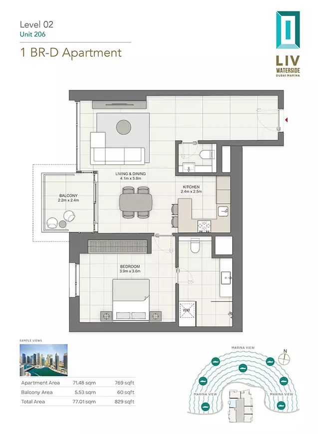 typeSize floor plan for LIV Waterside