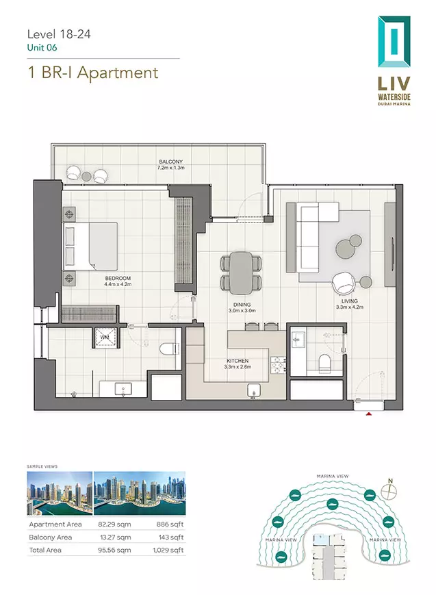 typeSize floor plan for LIV Waterside