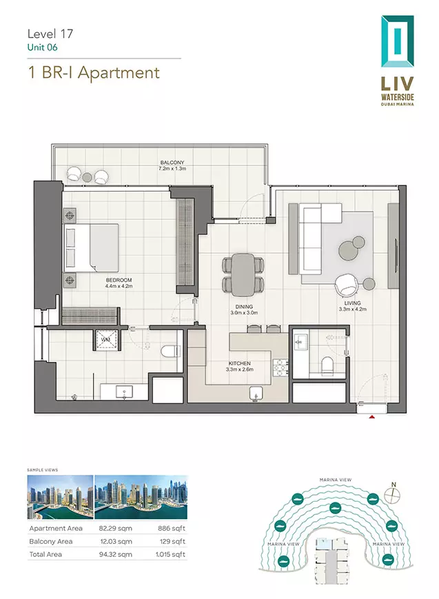 typeSize floor plan for LIV Waterside