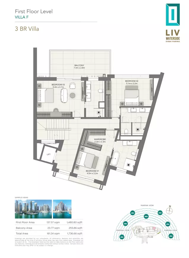typeSize floor plan for LIV Waterside