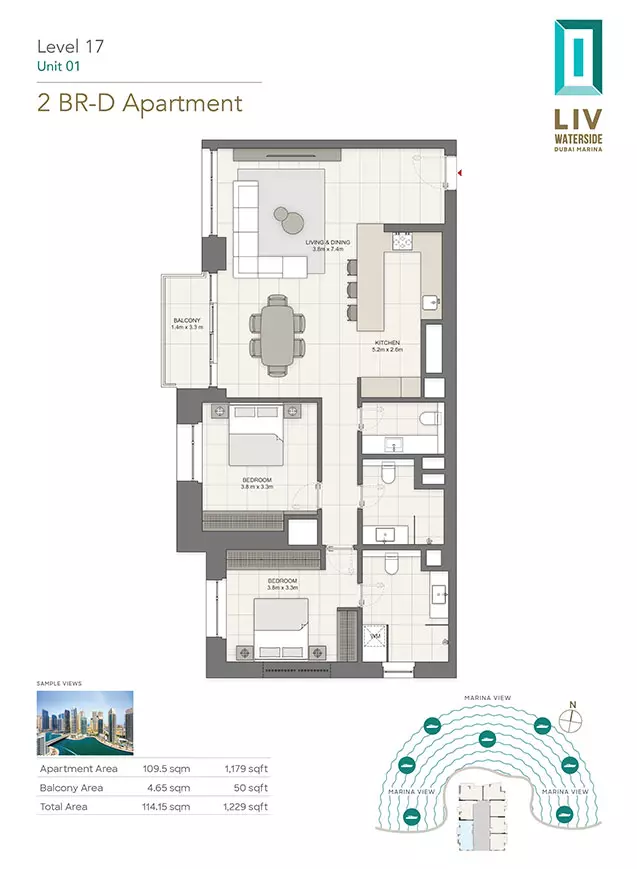 typeSize floor plan for LIV Waterside