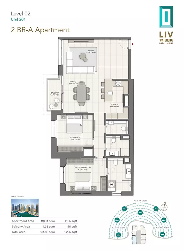 typeSize floor plan for LIV Waterside