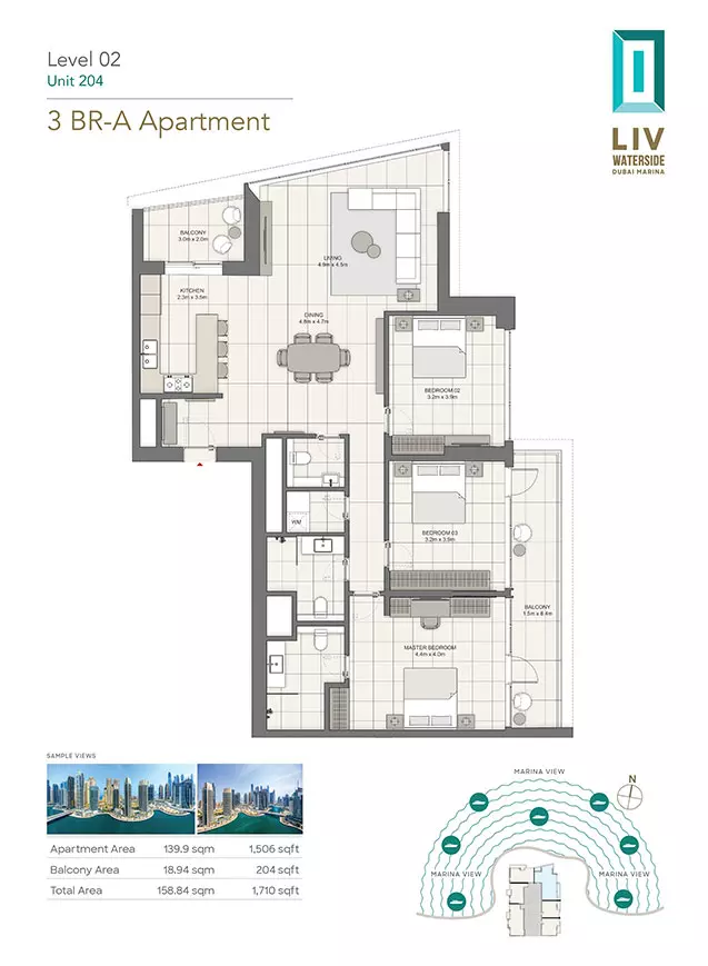 typeSize floor plan for LIV Waterside