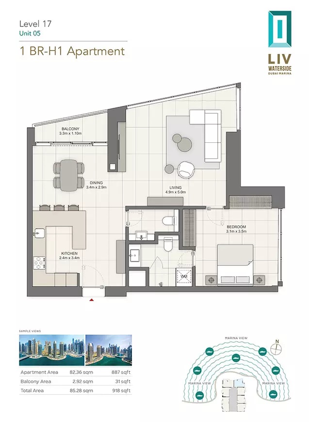 typeSize floor plan for LIV Waterside