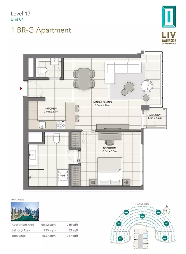 typeSize floor plan for LIV Waterside