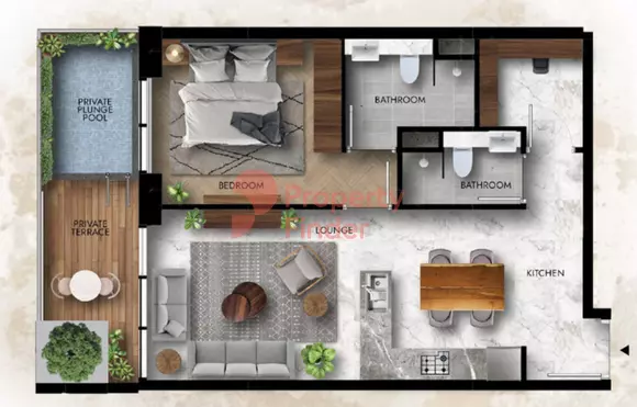 typeSize floor plan for Lucky 2 Residence