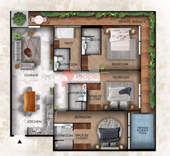 typeSize floor plan for Lucky 2 Residence