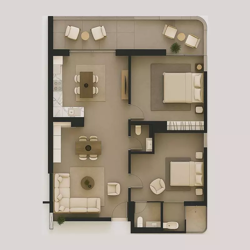 typeSize floor plan for MAAK Residence